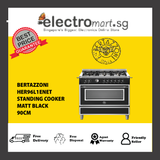 BERTAZZONI HER96L1ENET 90CM STANDING COOKER MATT BLACK