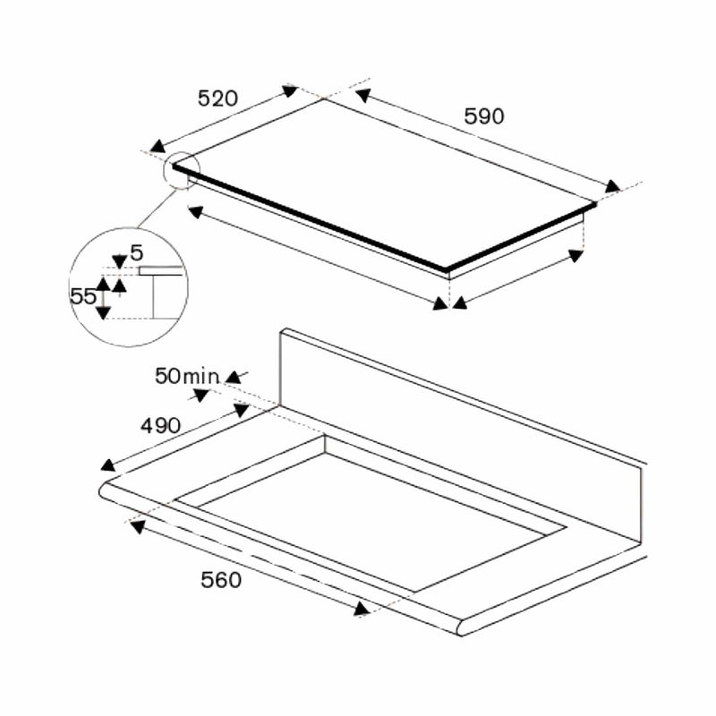 BERTAZZONI P603I30NV BUILT-IN INDUCTION HOB 60CM