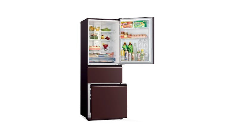 Mitsubishi MR-CGX46EX-GBR-P 363L 3-Door Fridge - Glass Brown