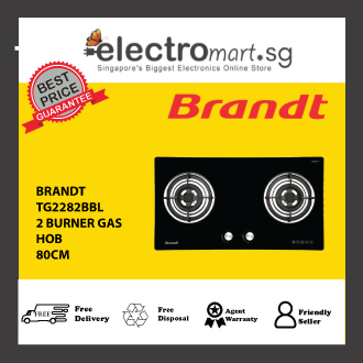 BRANDT TG2282BBL 80CM BUILT IN 2 BURNER GAS HOB