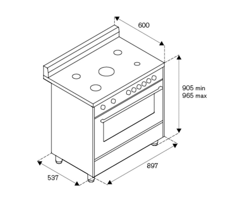 La Germania RIS95C61BX 90 5-burners electric oven BX