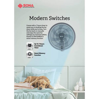 SONA SFW 9586DC Remote DC Wall Fan 18”