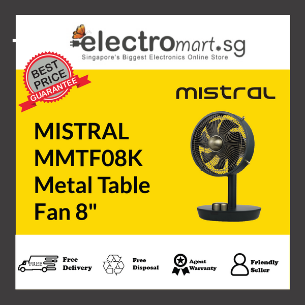 Mistral MMTF08K 8” Metal Table Fan