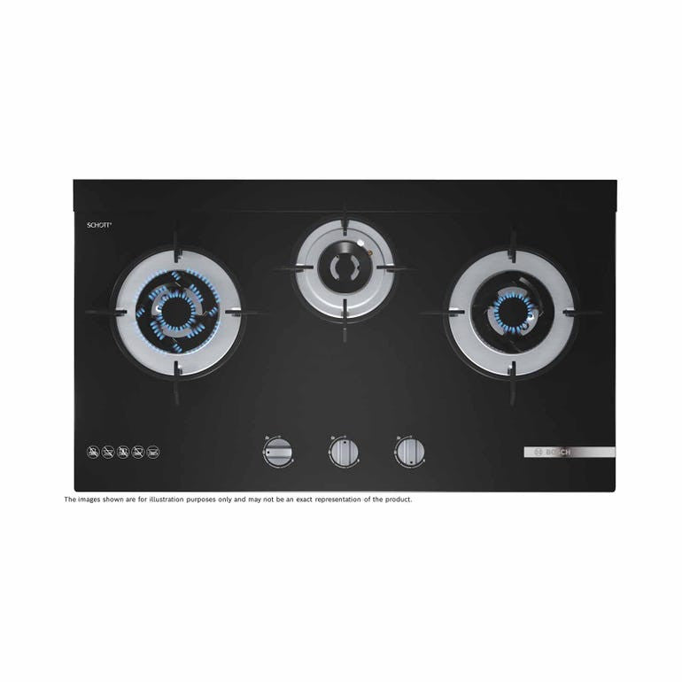 BOSCH PMD83D31AF  78CM 3 BURNER TEMPERED GLASS  GAS HOB