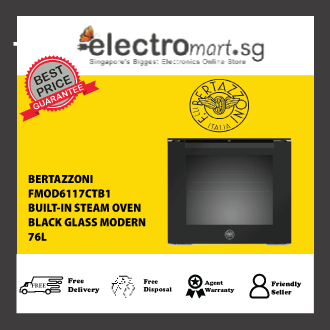 BERTAZZONI FMOD6117CTB1 60CM BUILT-IN STEAM OVEN (76L)/(BLACK GLASS MODERN SERIES)