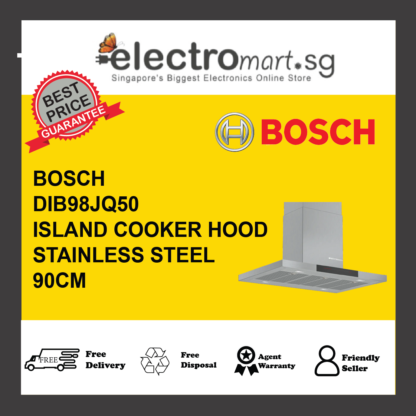 BOSCH DIB98JQ50 Series 6 Island cooker hood 90cm