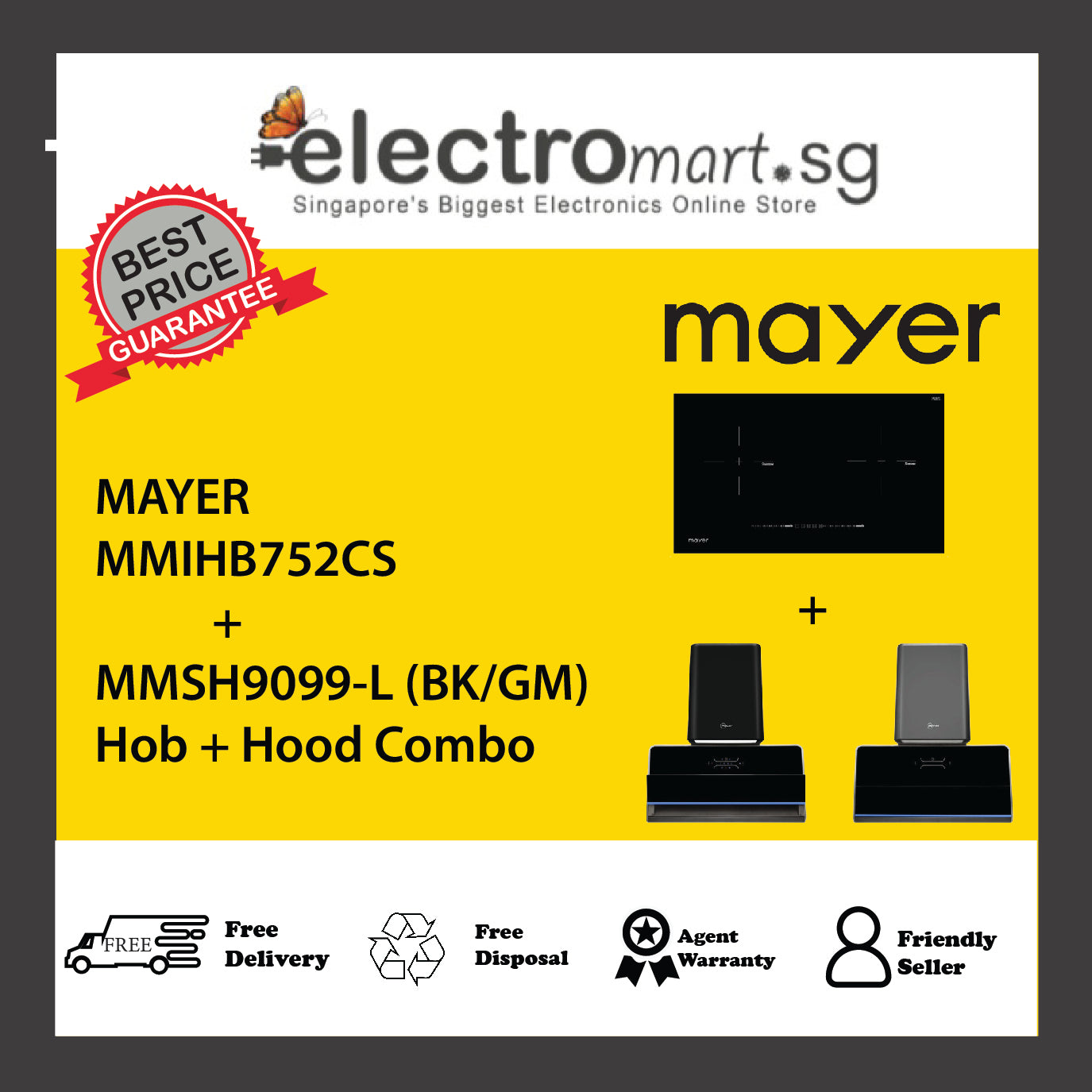 Mayer MMIHB752CS + MMSH9099-L (BK/GM) + Hood Combo