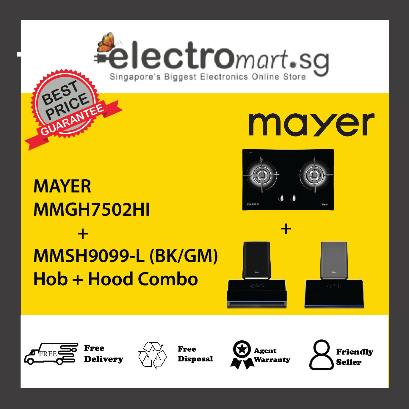 Mayer MMGH7502HI + MMSH9099-L (BK/GM) + Hood Combo