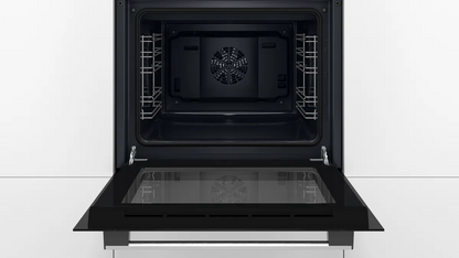 BOSCH HHF113BR0B Stainless Steel Single Electric Oven with A Energy Efficiency, 66 Litre Capacity
