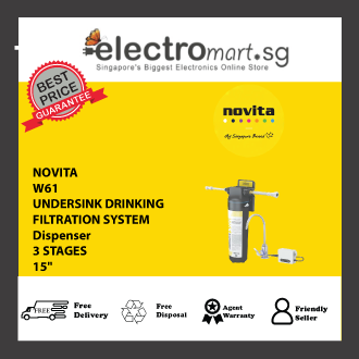 NOVITA W61 15” Under sink Filtration System  Hi-Flow