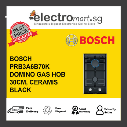 BOSCH PRB3A6B70K Series 8 Domino gas hob 30 cm Ceramic