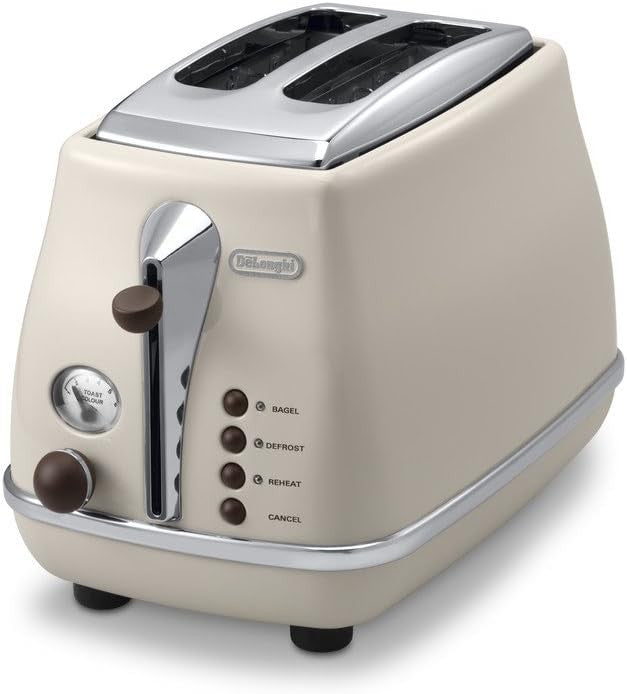 Delonghi CTOV2003 BK/BG/GR Vintage 2-Slice  Toaster with Lid