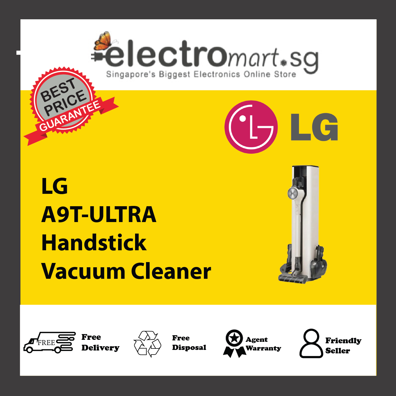 LG A9T-ULTRA CordZero™ A9 Kompressor™ Handstick Vacuum with All-in-One Tower™