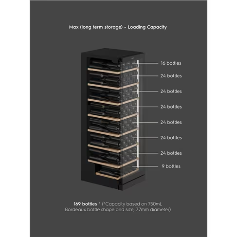 VINTEC VWS175FAB-X 169-Bottle Single Zone Wine Cabinet