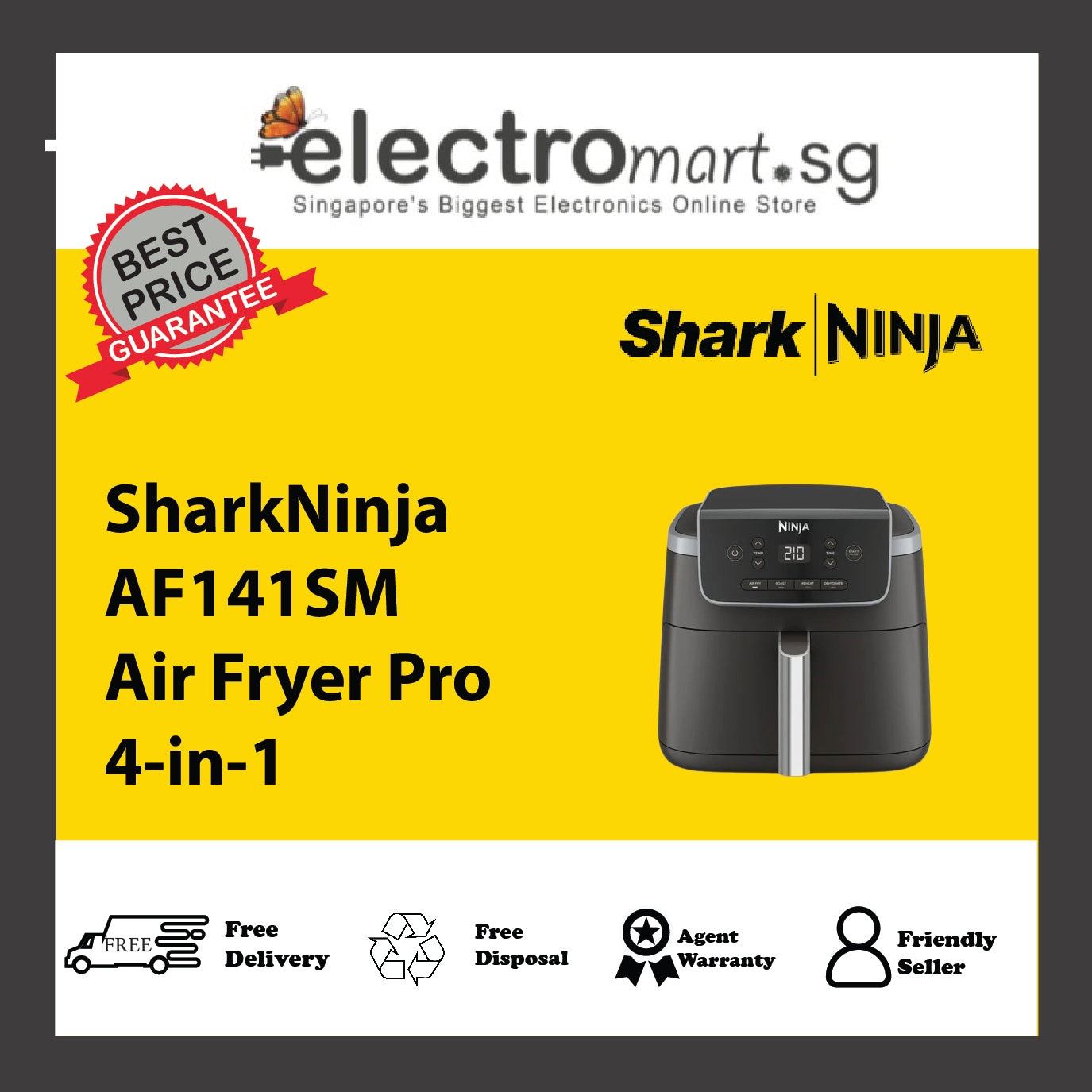 SharkNinja AF141SM Air Fryer Pro 4-in-1