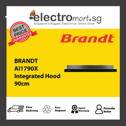 BRANDT AI1790X Integrated Hood Stainless Steel 90cm