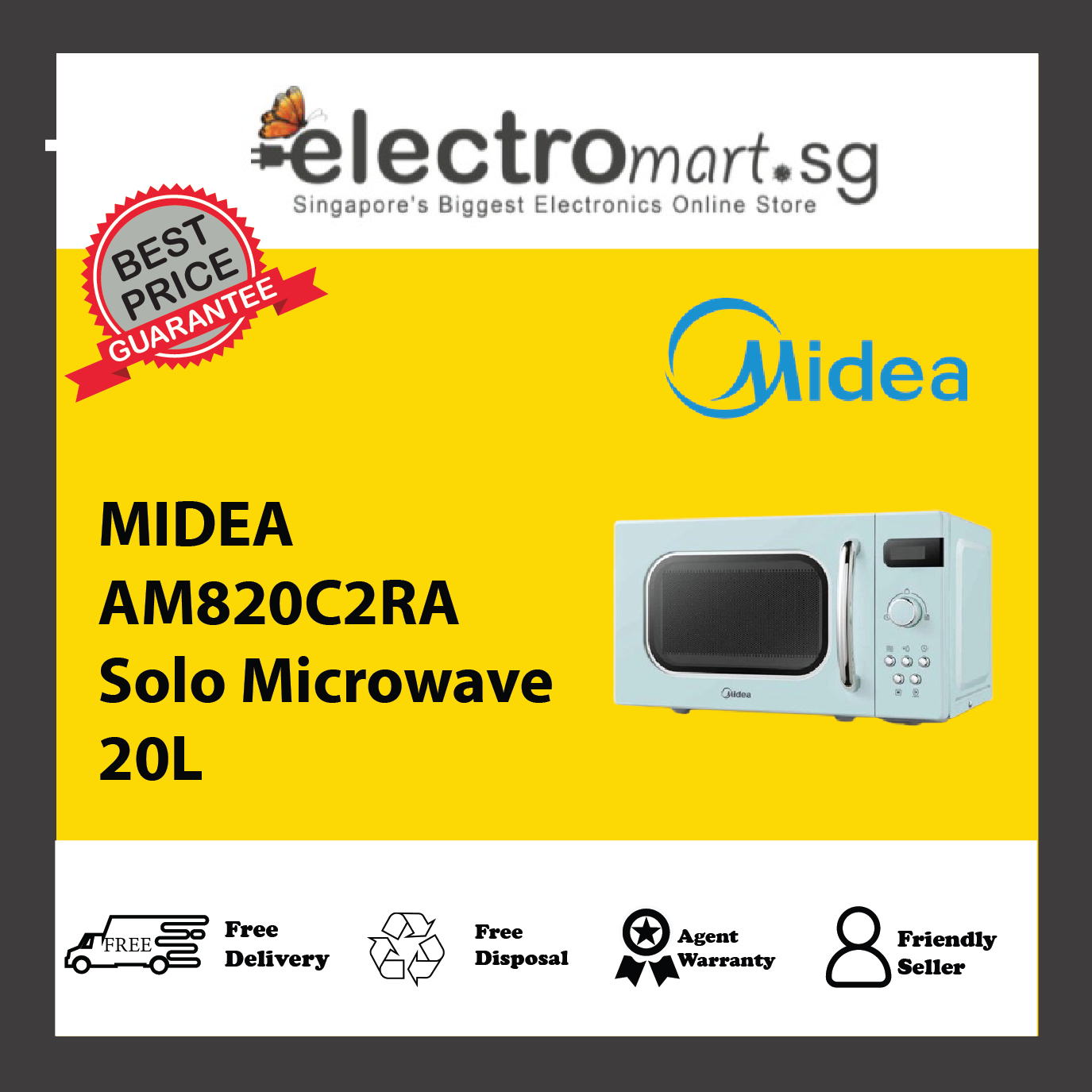 MIDEA AM820C2RA Solo Microwave 20L