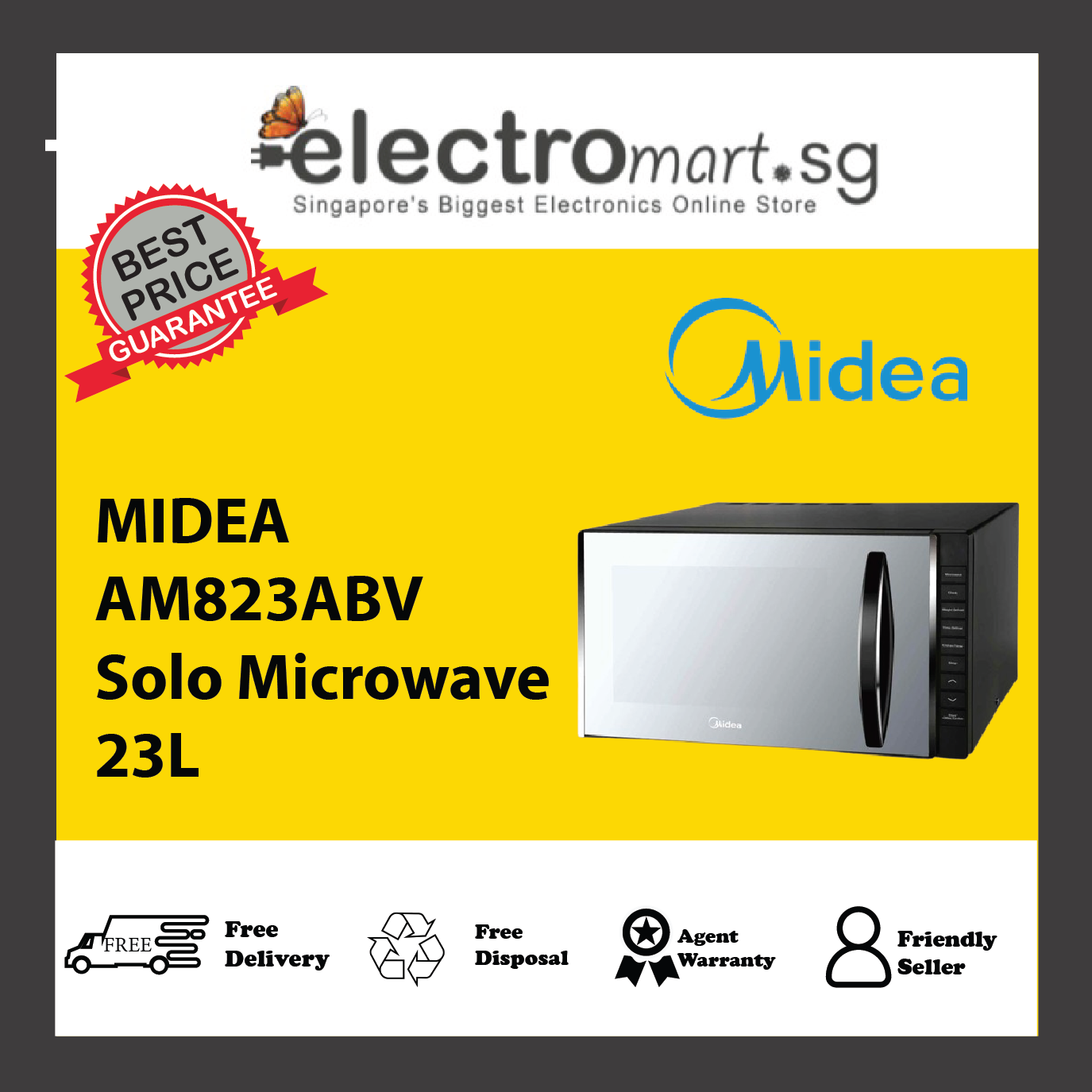 MIDEA AM823ABV Solo Microwave 23L