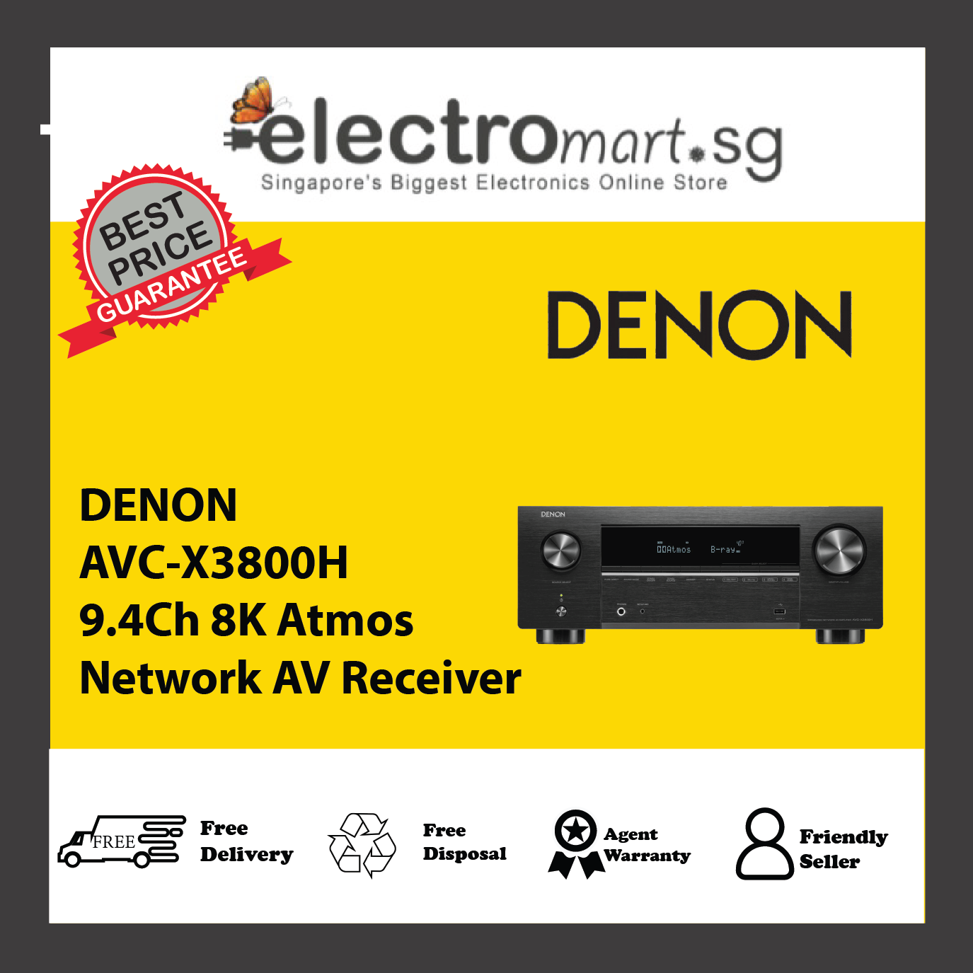 DENON AVC-X3800H 9.4Ch 8K Atmos Network AV Receiver
