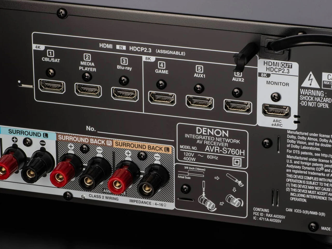 DENON AVR-S760H 7.2 Ch. 75W 8K AV Receiver