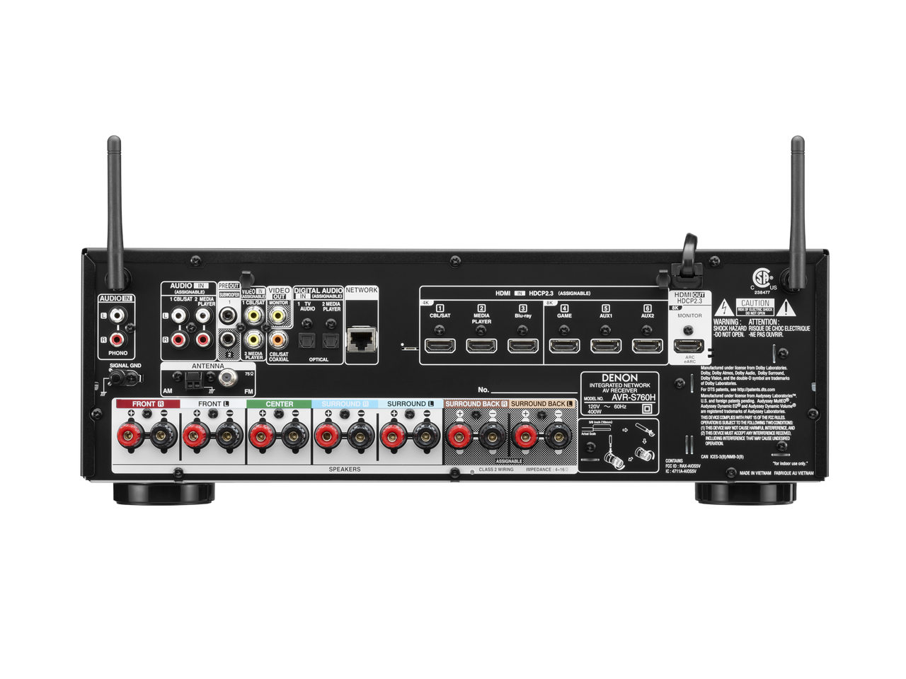 DENON AVR-S760H 7.2 Ch. 75W 8K AV Receiver