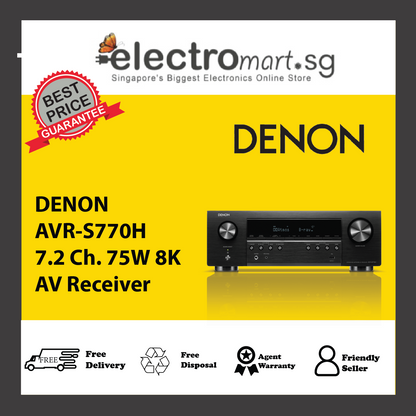 DENON AVR-S770H 7.2 Ch. 75W 8K AV Receiver