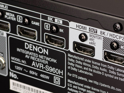 DENON AVR-S960H 7.2 Ch. 145W 8K AV Receiver