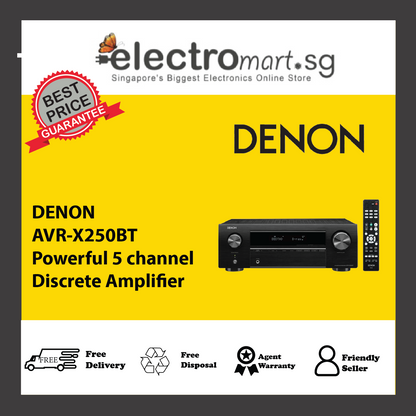 DENON AVR-X250BT Powerful 5 channel Discrete Amplifier