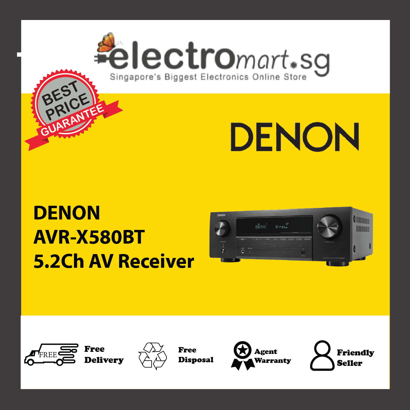 DENON AVR-X580BT 5.2Ch AV Receiver