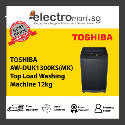 TOSHIBA AW-DUK1300KS(MK) Top Load Washing Machine 12kg
