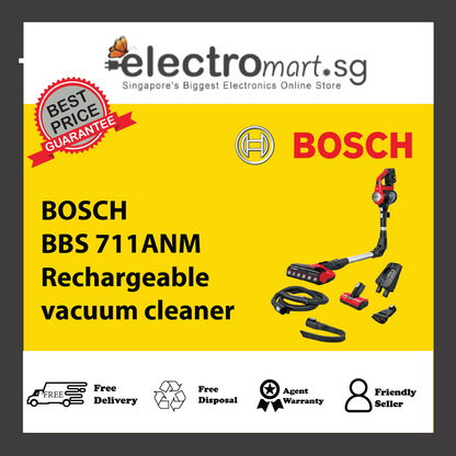 BOSCH BBS 711ANM Rechargeable Vacuum Cleaner Unlimited 7 ProAnimal Red