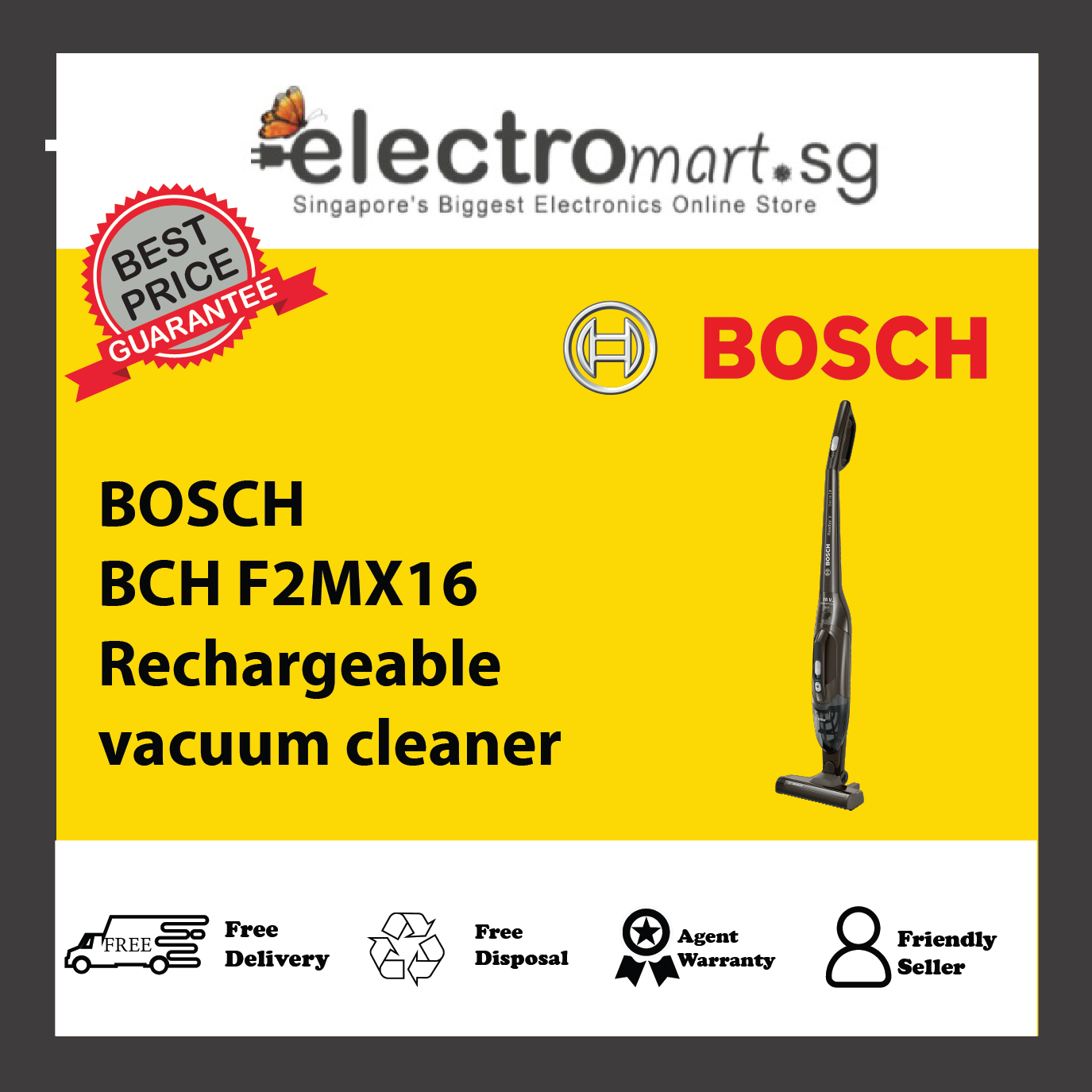 BOSCH BCH F2MX16 HANDSTICK VACUUM CLEANER 16V
