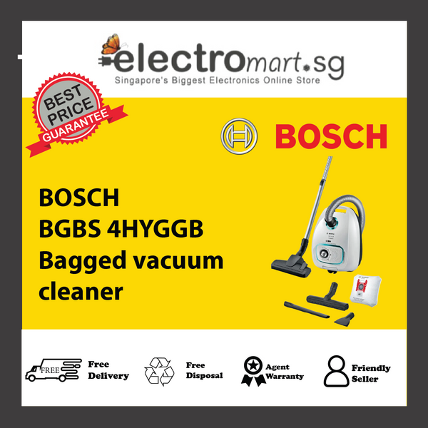 BOSCH BGBS 4HYGGB Series 4 Bagged vacuum cleaner ProHygienic White