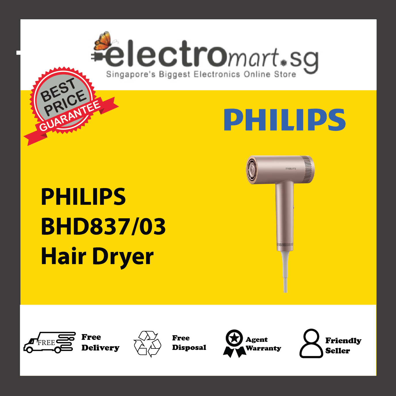 PHILIPS BHD837/03 Hair Dryer
