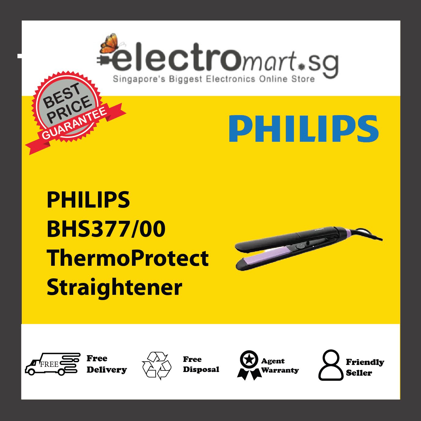 PHILIPS BHS377/00 ThermoProtect Straightener