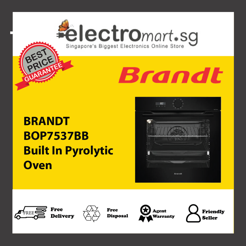 BRANDT BOP7537BB Built In Pyrolytic  Oven