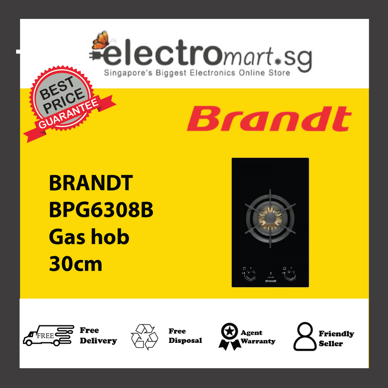 BRANDT BPG6308B Gas hob 30cm