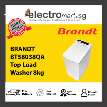 BRANDT BT58038QA Top Load  Washer 8kg