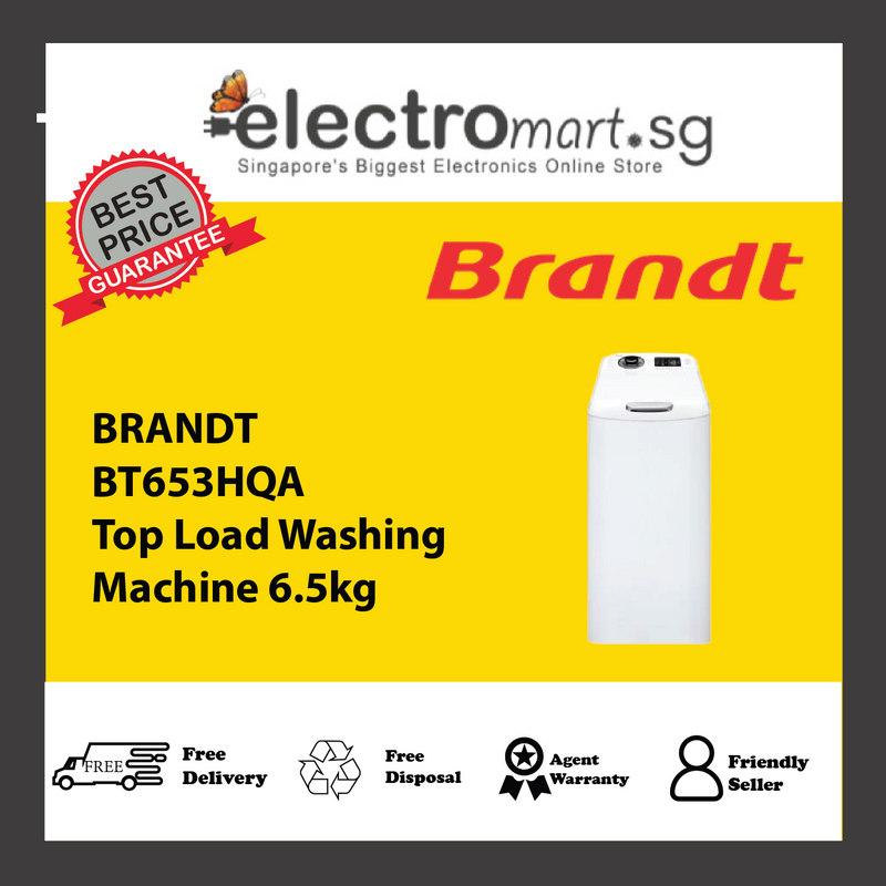 BRANDT BT653HQA Top Load Washing  Machine 6.5kg