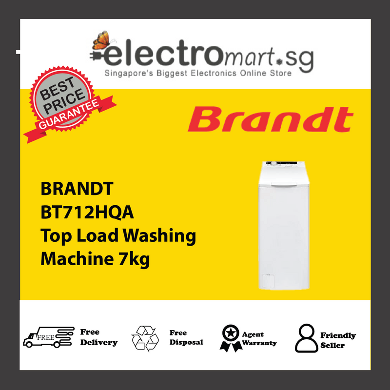 BRANDT BT712HQA Top Load Washing  Machine 7kg