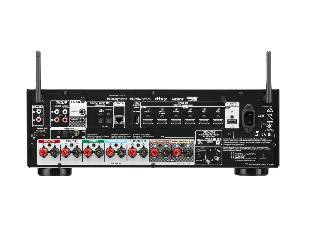 DENON AVR-X1800H 7.2Ch Atmos Network AV Receiver
