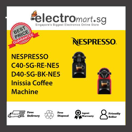 NESPRESSO C40-SG-RE-NE5 / D40-SG-BK-NE5 Inissia Coffee Machine