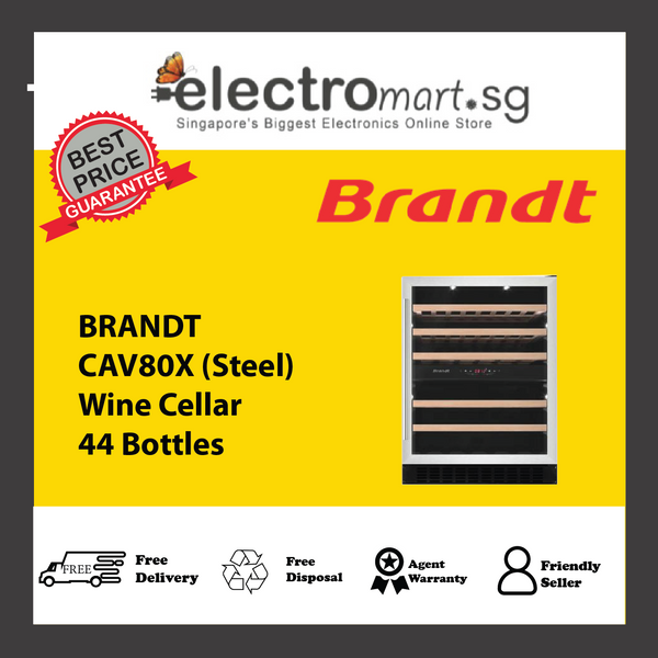 BRANDT CAV80X (Steel) Wine Cellar 44 Bottles
