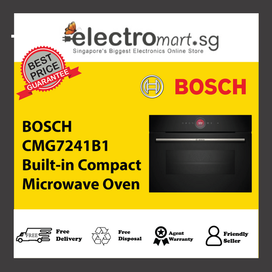 BOSCH CMG7241B1 Series 8 Built-in Compact Microwave Oven 60 x 45cm