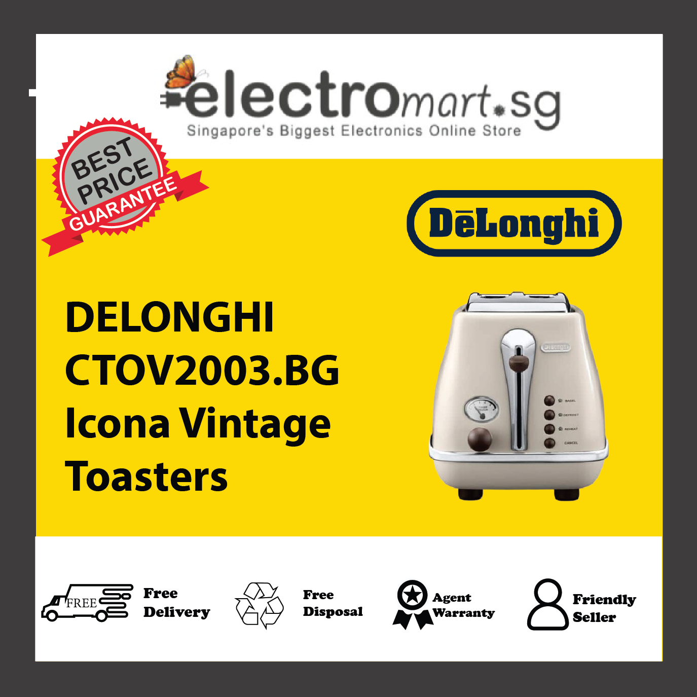 DELONGHI CTOV2003.BG Icona Vintage Toasters
