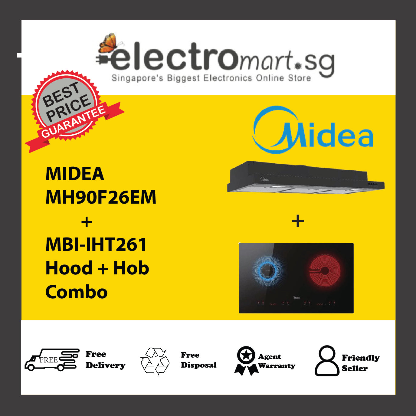 Midea Bundle A Hood + Hob Combo