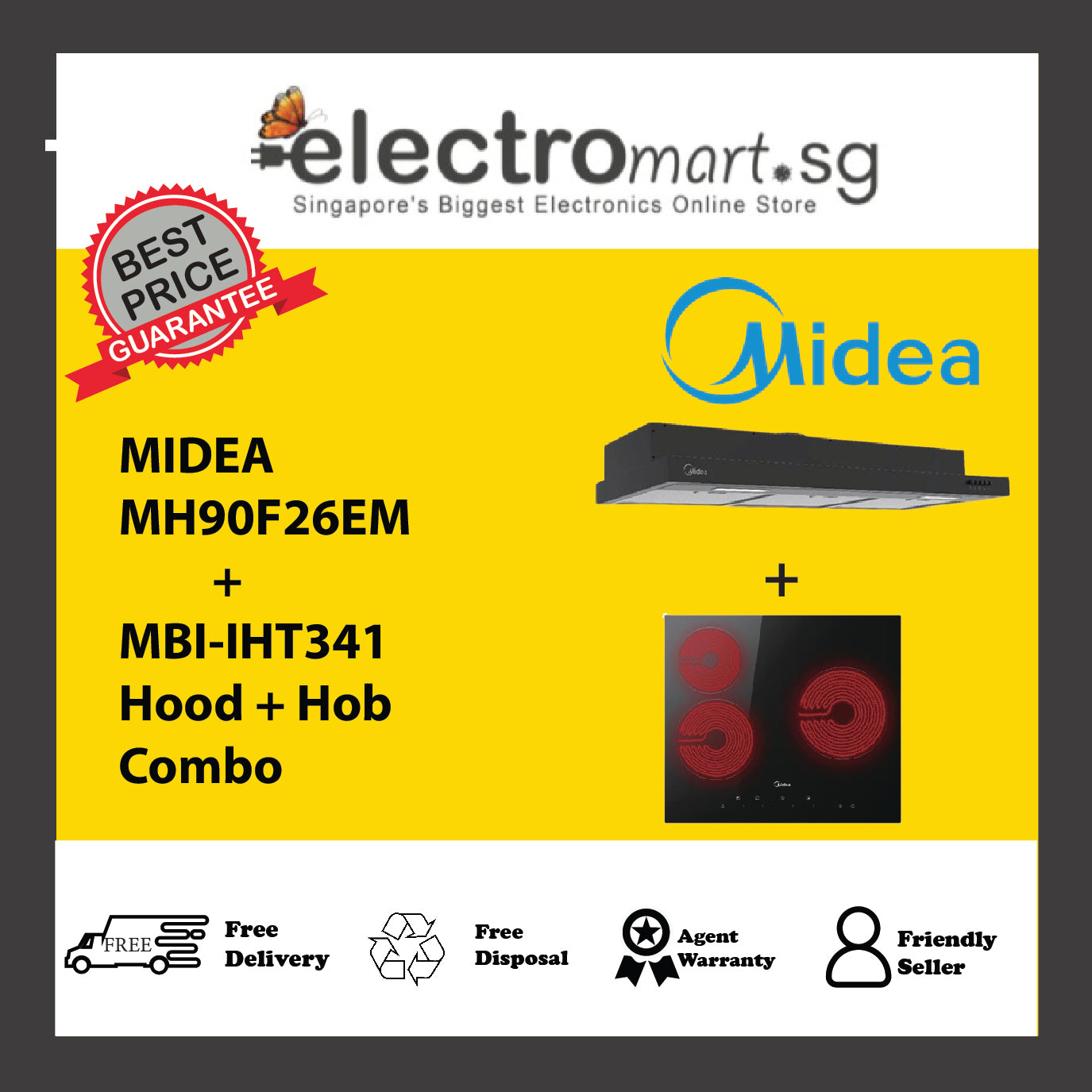 Midea Bundle A Hood + Hob Combo