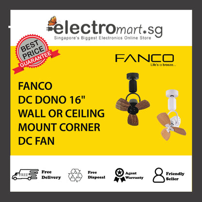 FANCO DC DONO 16" WALL OR CEILING MOUNT CORNER DC FAN
