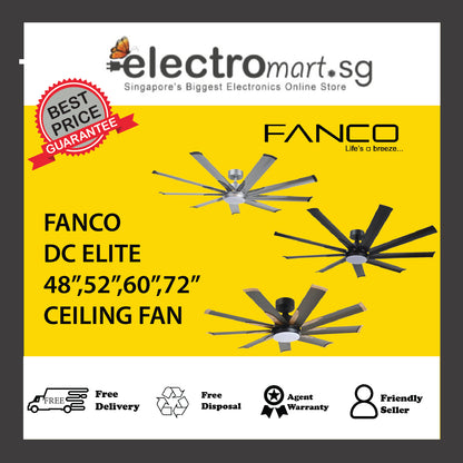 FANCO DC ELITE 48”,52”,60”,72” CEILING FAN