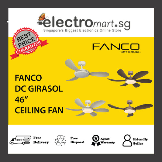 FANCO DC GIRASOL 46” Ceiling Fan 3/6 Blade